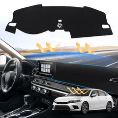 Sunsdrew front overview of dash cover showing full fitted protection and improved aesthetics