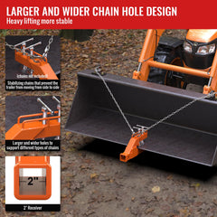 SUNSHINE FARMRE installed on tractor bucket illustrating quick clamp-on mounting and functionality