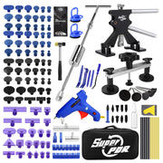 Super PDR front packaging showing full dent repair kit and included tools for DIY convenience