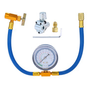 SURIEEN front view of R134a hose and gauge kit showing compact package and contents benefit