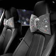 surpassme front view showing two silver white headrest pillows and decorative shine