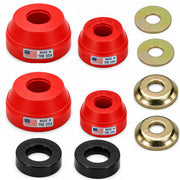 suspension dudes front bushing kit packaging showing components and fitment benefits
