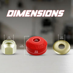 suspension dudes grommets lined up to show consistent size and quality