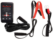 Suuwer charger front view showing label and compact case for clear identification and storage