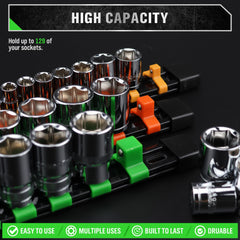 SWANLAKE rails loaded with sockets showing organized visibility