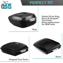 SWESGI trunk hinges detail showing durable zinc alloy construction and precise fit