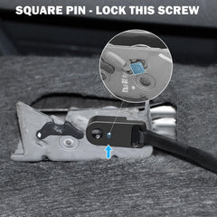 SwiftGaze installed on F150 rear seat demonstrating effortless latch access