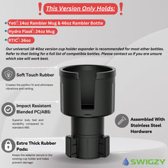 Swigzy soft-touch rubber top close-up protecting tumbler and preventing scratches while holding securely