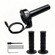 SWRXEarn front view of full twist throttle showing mount and grip, clear upgrade benefit