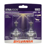SYLVANIA 9003 front packaging showing product and two-bulb pack for easy replacement