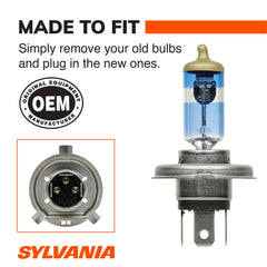 SYLVANIA 9003 installed in headlamp assembly demonstrating easy direct-fit replacement