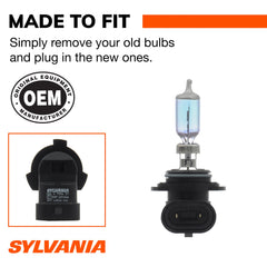 SYLVANIA 9006 beam pattern lit on road showing improved road clarity