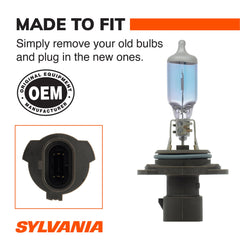 SYLVANIA bulb installed in headlamp housing, demonstrates easy plug-and-play benefit