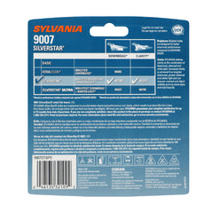 SYLVANIA 9007 SilverStar two-bulb retail packaging highlighting matched pair benefit