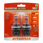SYLVANIA 9007 SilverStar Ultra front view showing matched pair and improved visibility