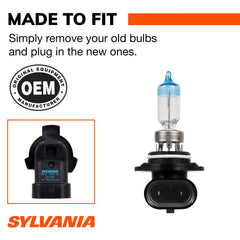 SYLVANIA 9012 beam comparison on road showing whiter, clearer night illumination