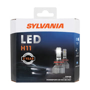 sylvania front view of H11 LED bulb showing compact design and easy swap