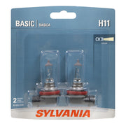 SYLVANIA H11 front packaging showing legal DOT compliance benefit