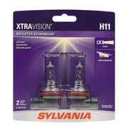 SYLVANIA H11 XtraVision front packaging showing two bulbs and benefits