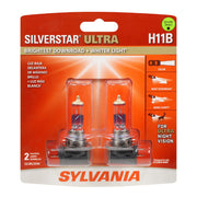 SYLVANIA H11B front view showing bright white upgrade and clearer vision