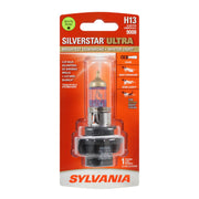 SYLVANIA H13 SilverStar Ultra front view showing bulb design and brighter beam benefit