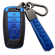 Syodiesn front view blue key cover protecting Ford key and improving grip