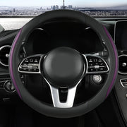 szttswamp purple steering wheel cover front view, shows fit and color benefit