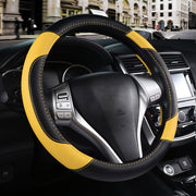 szttswamp front view showing black and yellow cover enhances car interior