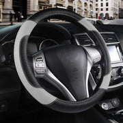 szttswamp front view of grey steering wheel cover showing clean fit and style