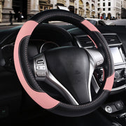 szttswamp front view of pink steering wheel cover showing style and fit benefit
