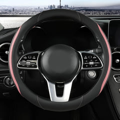 szttswamp front view of pink steering wheel cover showing full fit and style