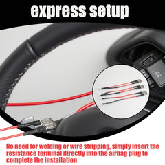 szuenh resistor plugged into steering wheel connector showing fast reset benefit