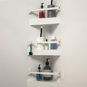 SZZSAF front view of white corner bar showing neat storage and space-saving benefit