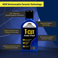 t-cut bottle label detail highlighting product name and usage benefit