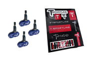 T Sportline Tesla front packaging showing four OEM BLE TPMS sensors and benefits
