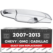 T1A chrome rear driver door handle front view showing OEM fit and restored appearance