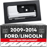 T1A driver handle front view showing chrome lever and textured black housing, restoring factory look