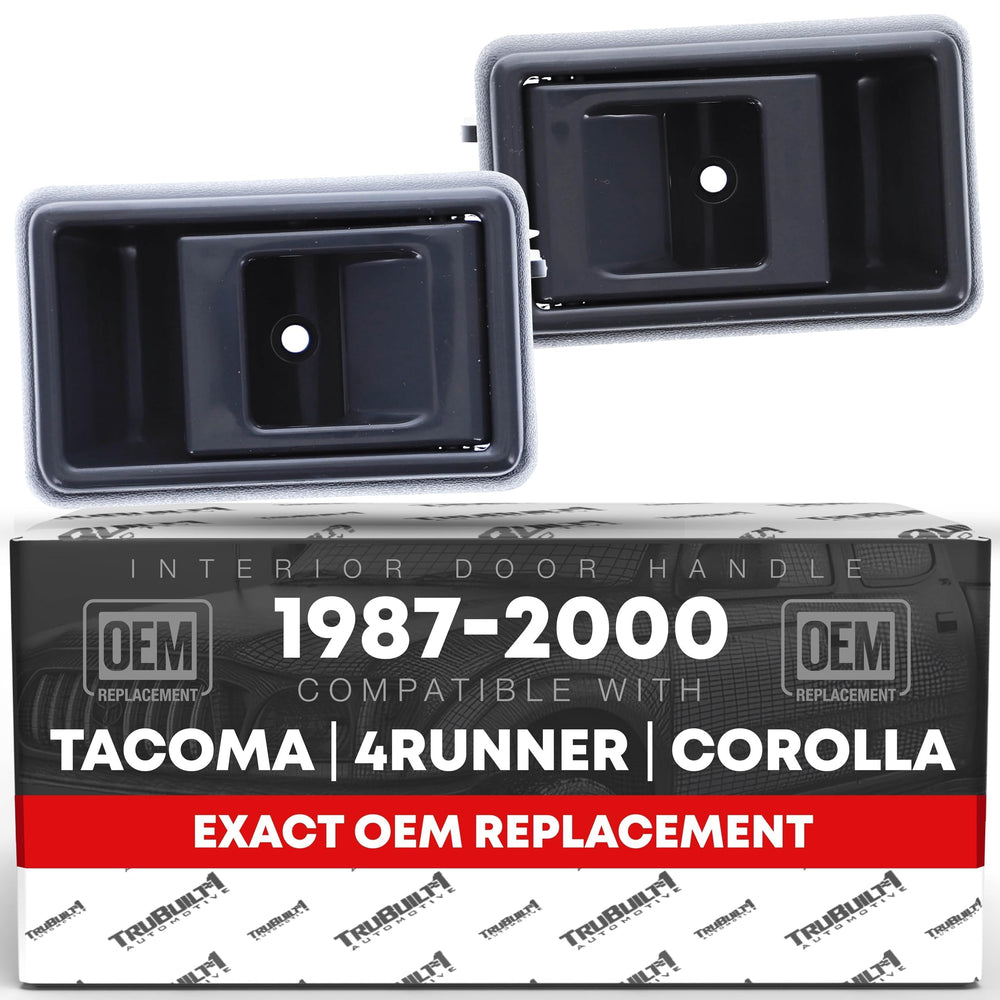 T1A front and rear handle set in packaging showing gray finish and fit benefits