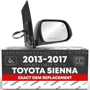 T1A passenger mirror front view showing smooth black finish and fit benefit