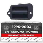 T1A rear driver door handle front view showing clean textured finish and OEM styling benefit