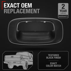 T1A tailgate bezel installed on Silverado demonstrating proper fit and restored appearance