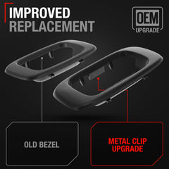 T1A tailgate bezel texture detail showing durable surface that resists scuffs