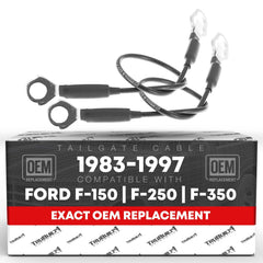 T1A front packaging showing both left and right tailgate cables and part numbers
