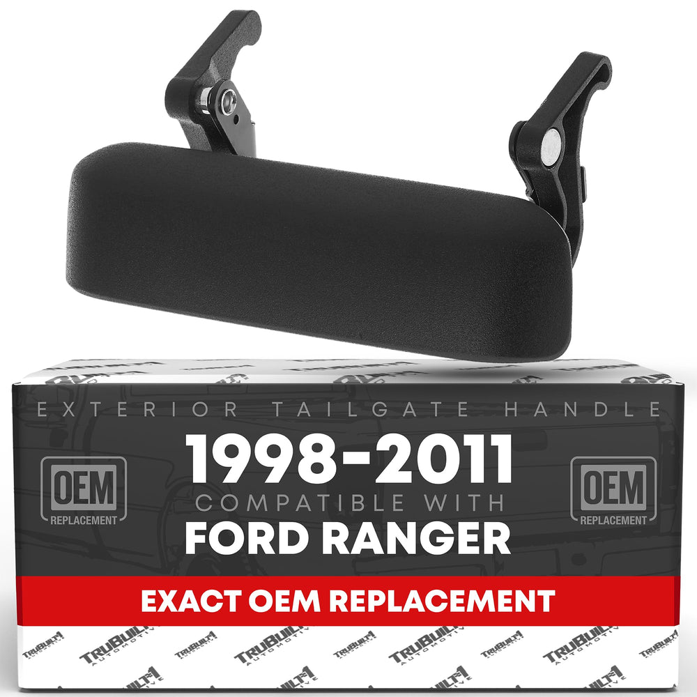 T1A tailgate handle front view showing fit and clean finish, durable replacement