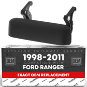 T1A tailgate handle front view showing fit and clean finish, durable replacement