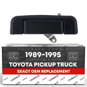 T1A tailgate handle front view showing smooth textured grip and OEM styling benefit