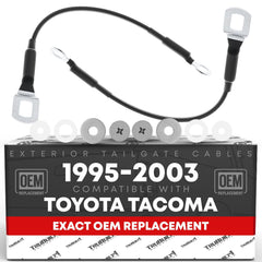T1A front view of pair of replacement tailgate support cables showing fit