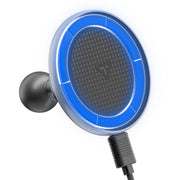 Tackform front view of magnetic wireless charger showing clean profile and secure mount benefit