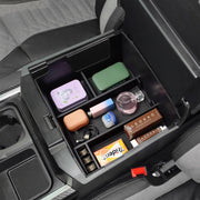 TACOBRO front view of console organizer showing neat storage and quick access