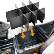 TACOBRO front view of console organizer showing tidy compartments and quick access benefit